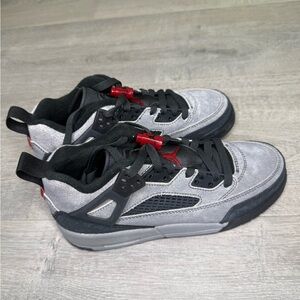 Jordan boys Gray and Black Sneakers with Red Accents